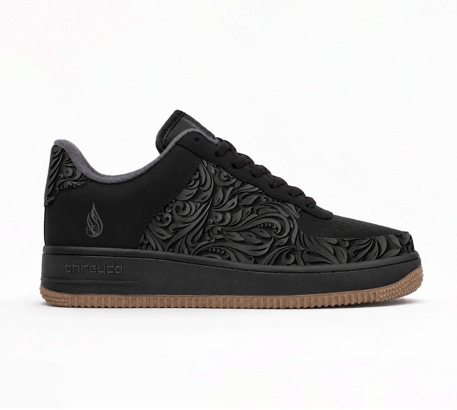Black Filigree Low Shoes by Threyda - Presale Ships October