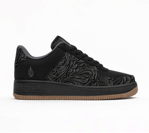 Black Filigree Low Shoes by Threyda - Presale Ships October