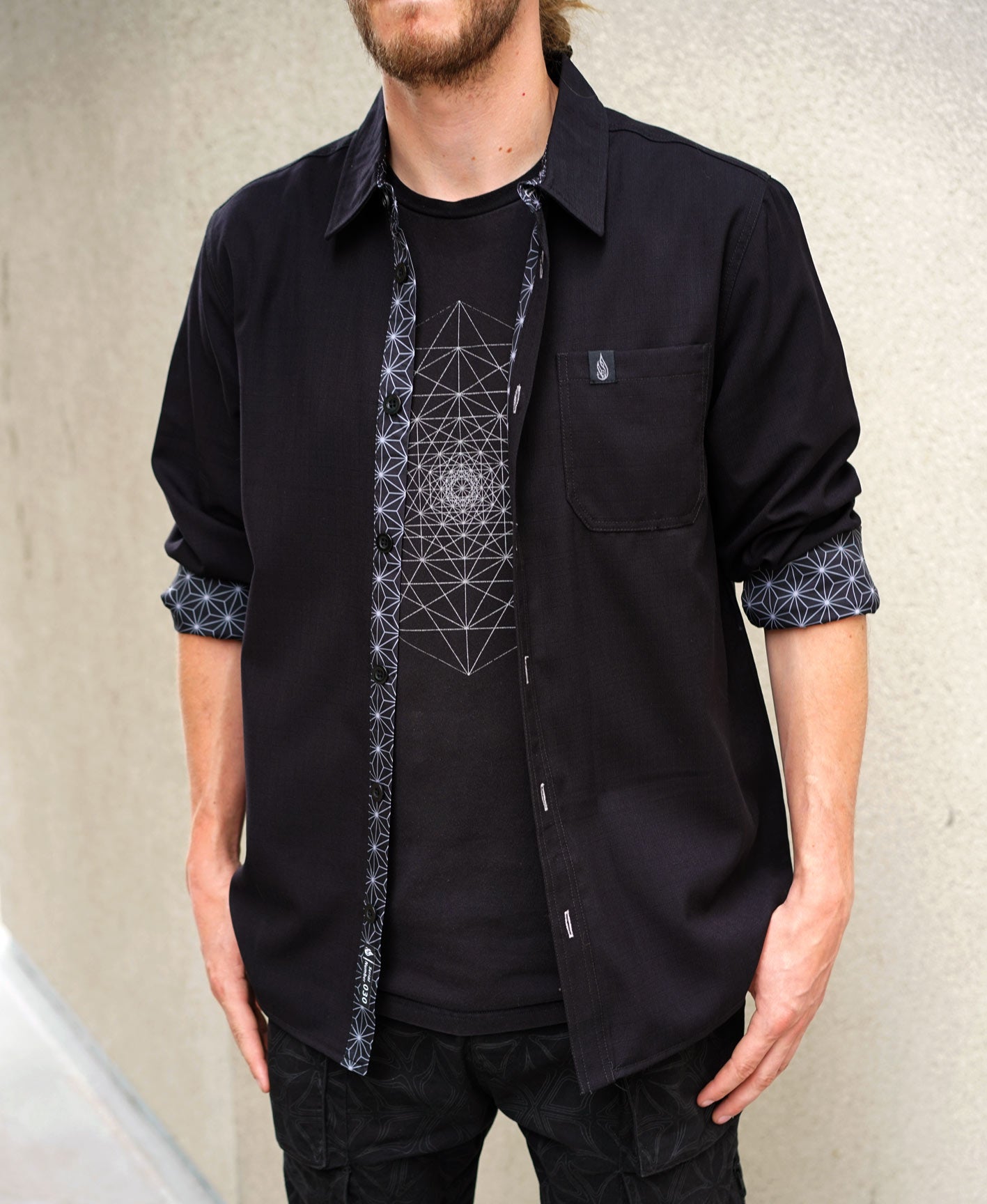 PaperWave Lined Button Down Shirt by Justin Totemical