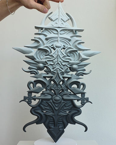 Monochrome Totem Artifact Sculpture by Stephen Kruse