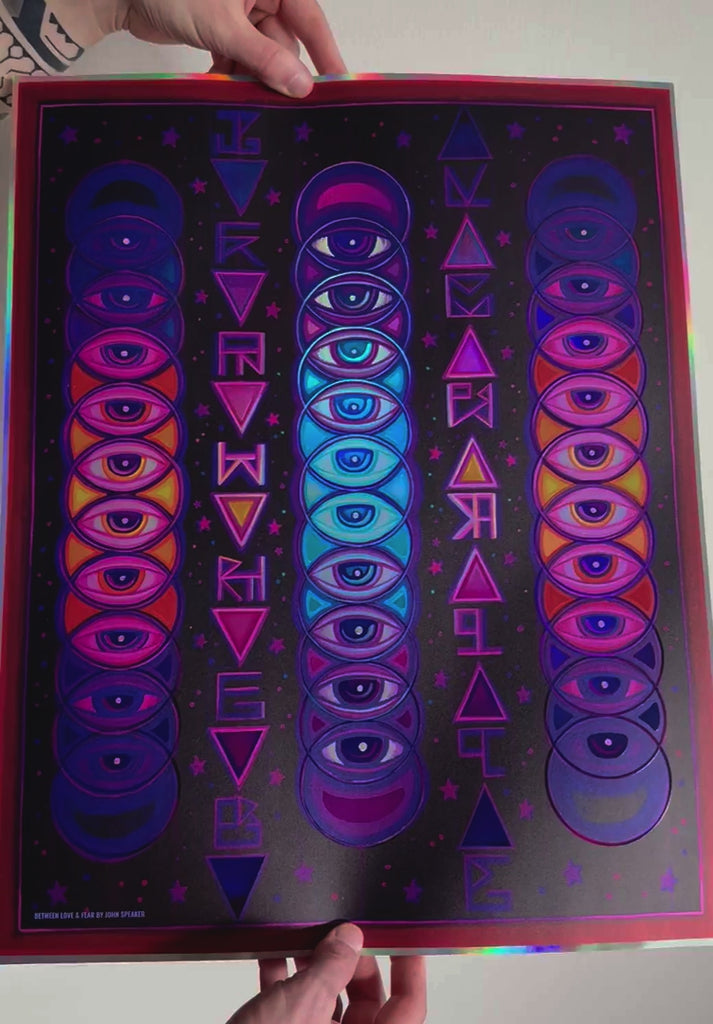 Between Love And Fear Embossed Holo Print by John Speaker