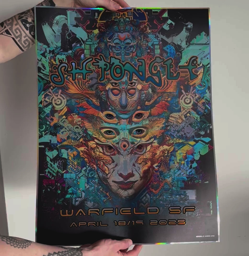 Meta Mask Lasercut Framed Holo Print by Android Jones x Dead Fish Studios