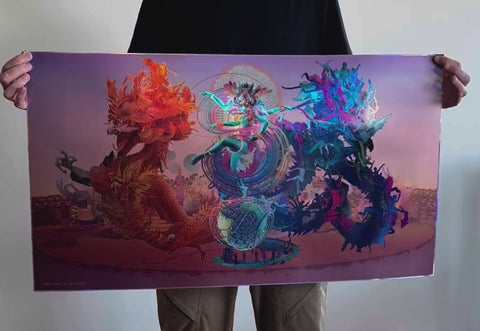 Dancing Dharma Embossed Holo Print by Android Jones