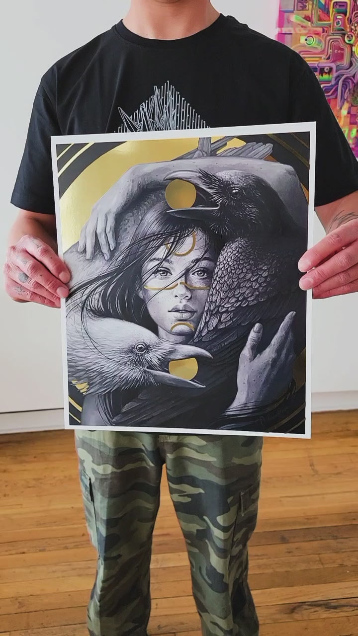 Paradox Metallic Gold Print by Autumn Skye