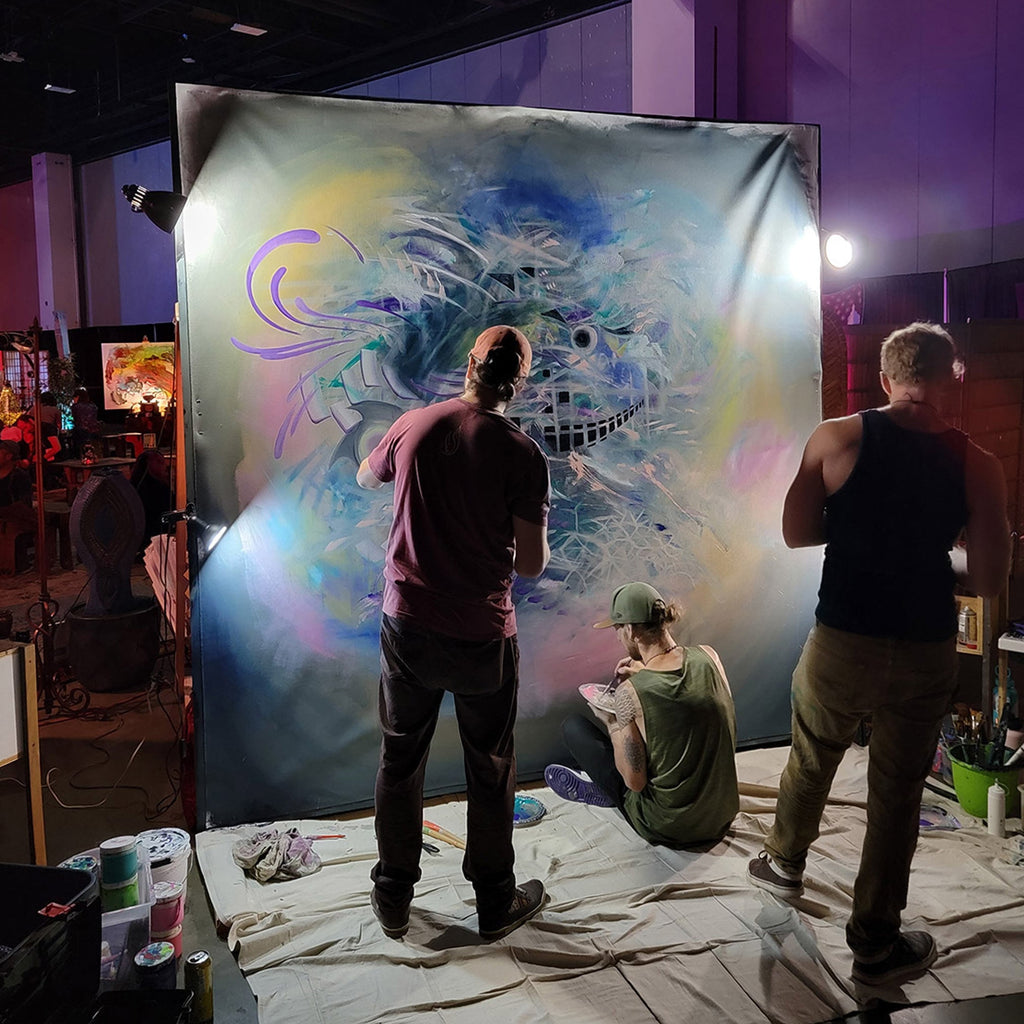 Psychedelic Science Stretched Canvas by Threyda x Apex