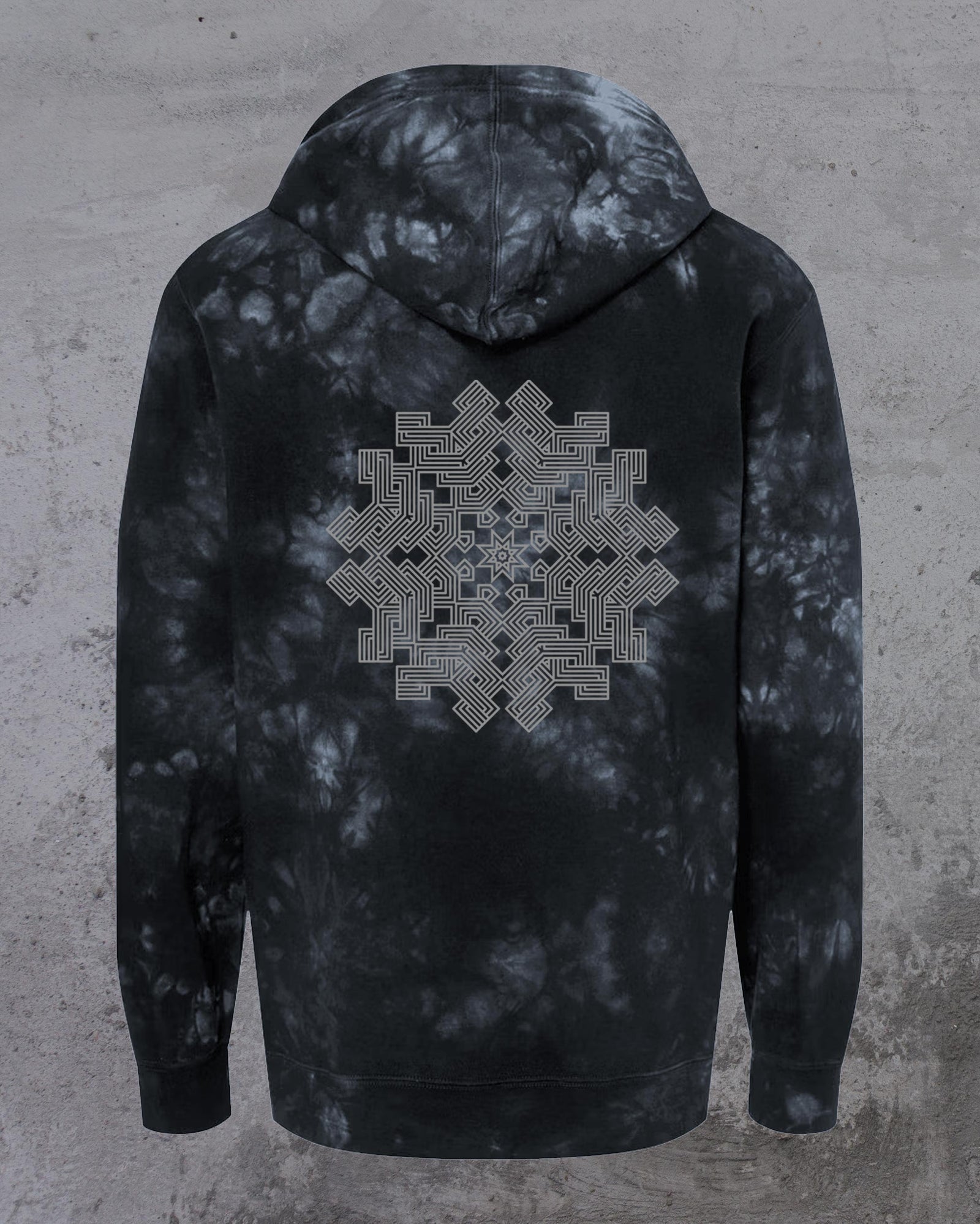 Puzzle Tie Dye Pullover Hoodie by Threyda