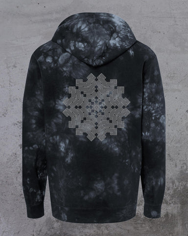 Puzzle Tie Dye Pullover Hoodie by Threyda