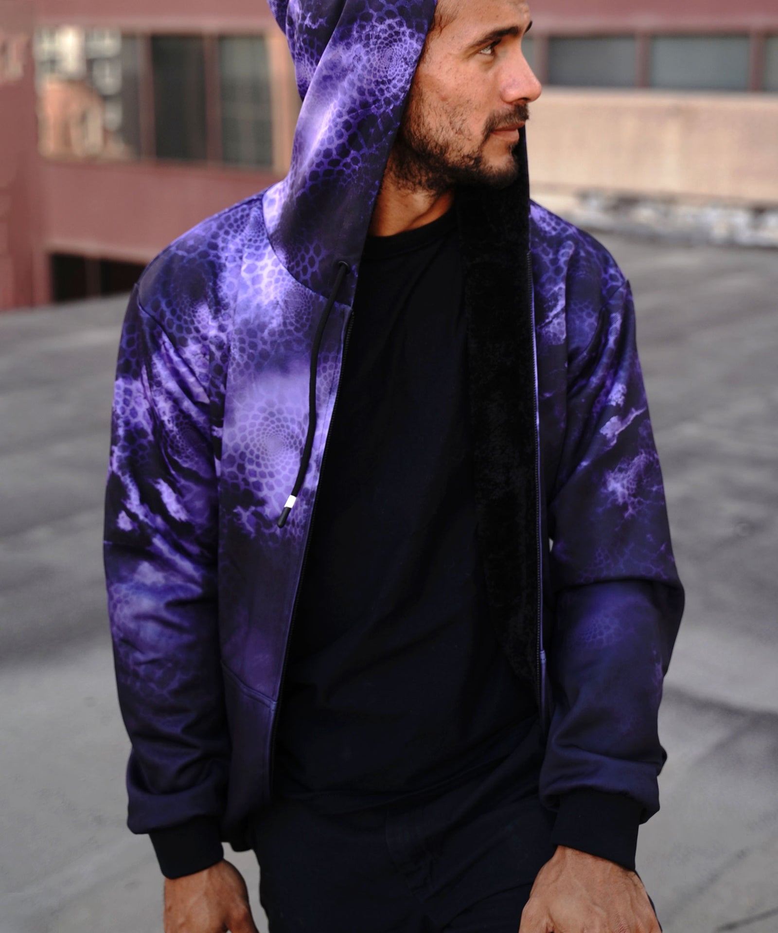 Purple Dragon Sherpa Hoodie by Gage Kelsey