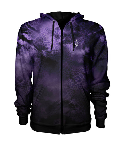 Purple Dragon Sherpa Hoodie by Gage Kelsey