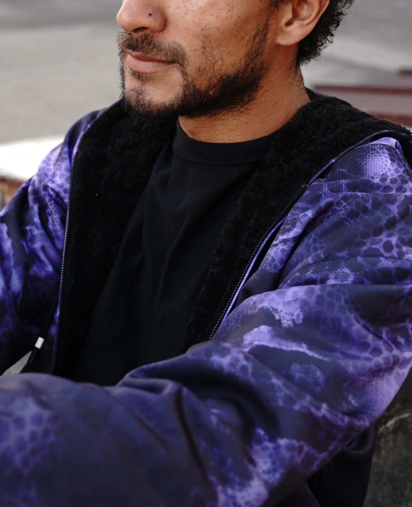 Purple Dragon Sherpa Hoodie by Gage Kelsey