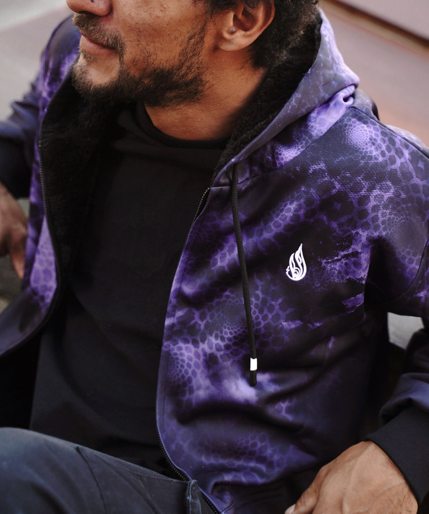 Purple Dragon Sherpa Hoodie by Gage Kelsey