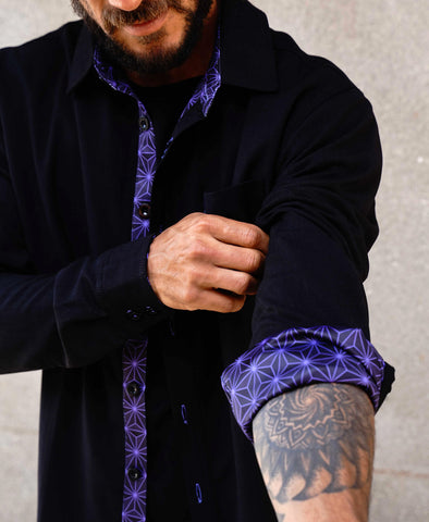 Eminence Lined Button Down Shirt by Threyda