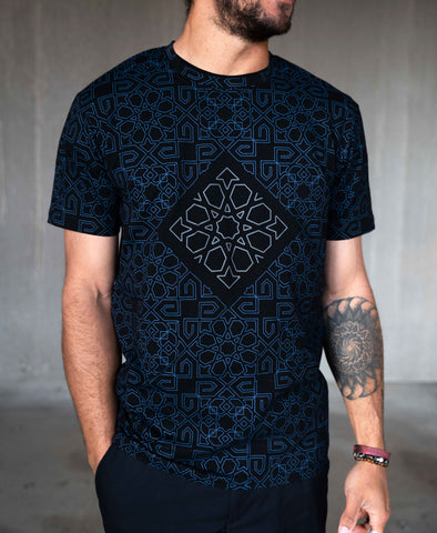 Quadratic All Over Screenprint Tee by Threyda