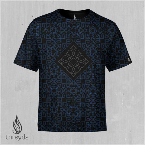 Quadratic All Over Screenprint Tee by Threyda