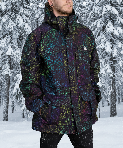Black Rainbow Onyx Sherpa Jacket by Threyda