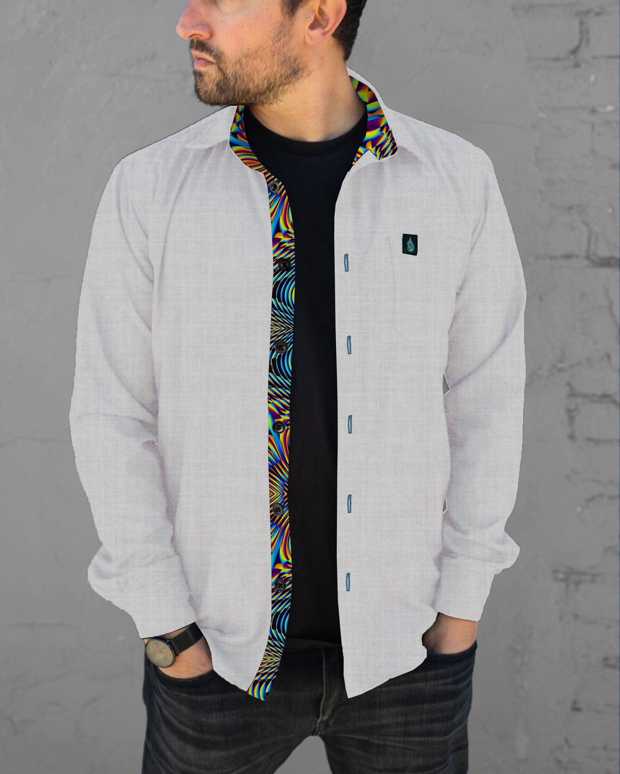 Horizon Lined Button Down Shirt by Threyda - Presale Ships March