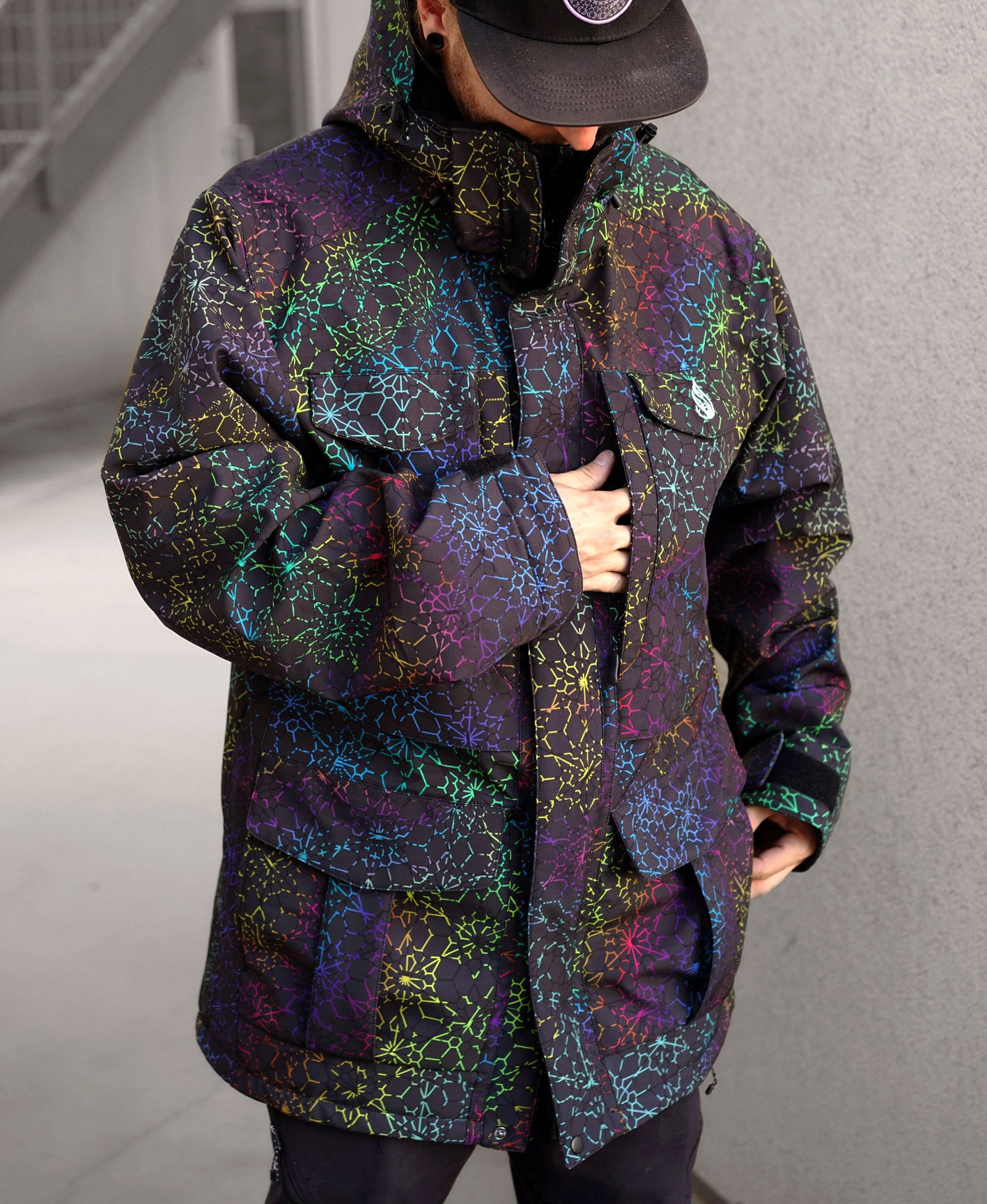 Black Rainbow Onyx Sherpa Jacket by Threyda Threyda Art and Apparel