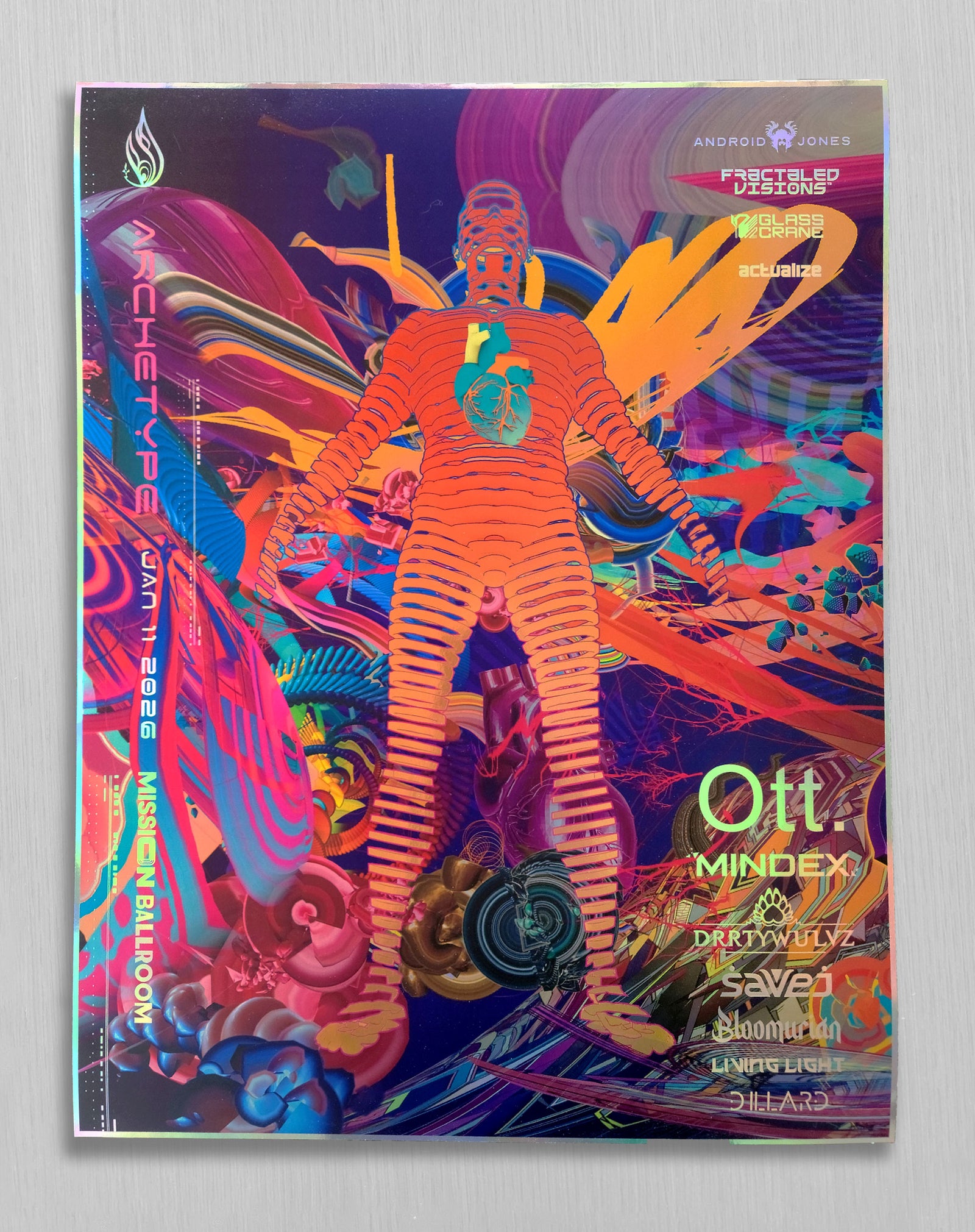 Archetype Vitruvian Holo Embossed Print by Android Jones