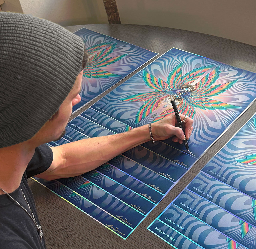 Seraphim Holo Embossed Signed Print by Sean Zenner