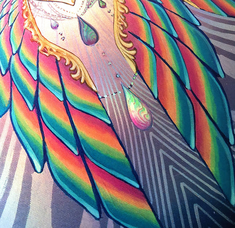 Seraphim Holo Embossed Signed Print by Sean Zenner