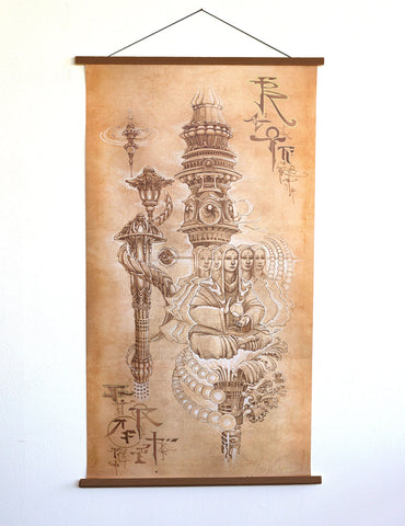Mythos Signed and Embellished Hanging Scroll Print by Seth McMahon