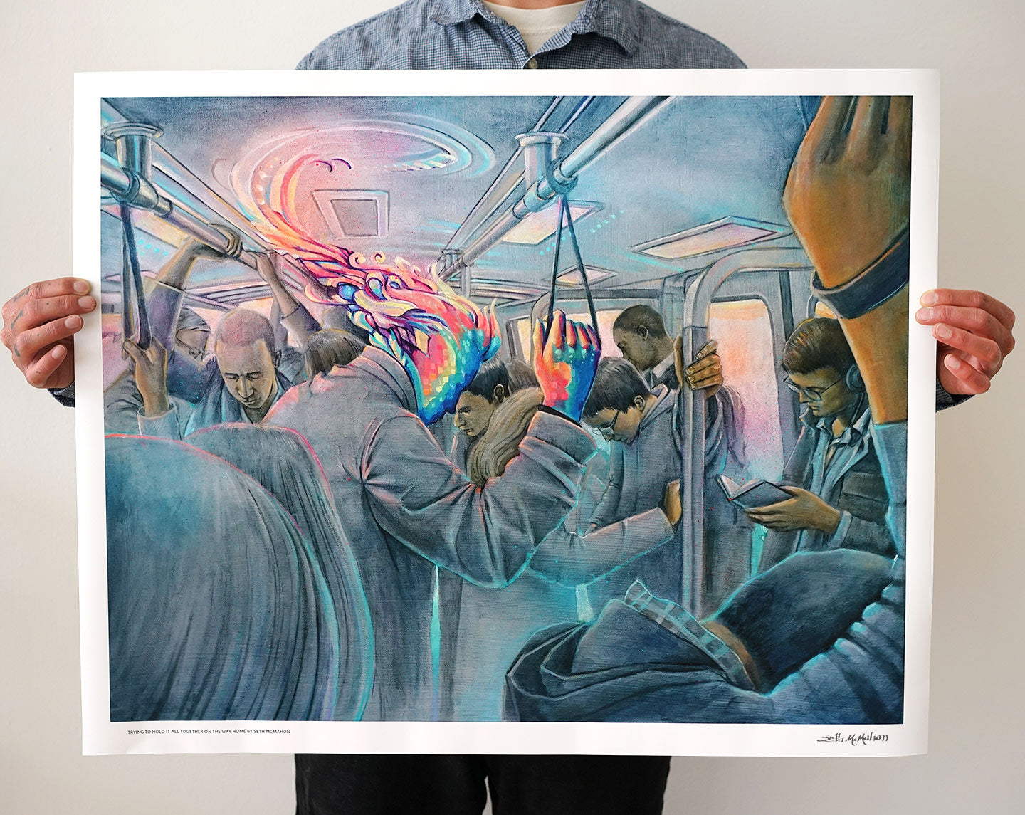 Trying To Keep It All Together On The Way Home Print by Seth McMahon