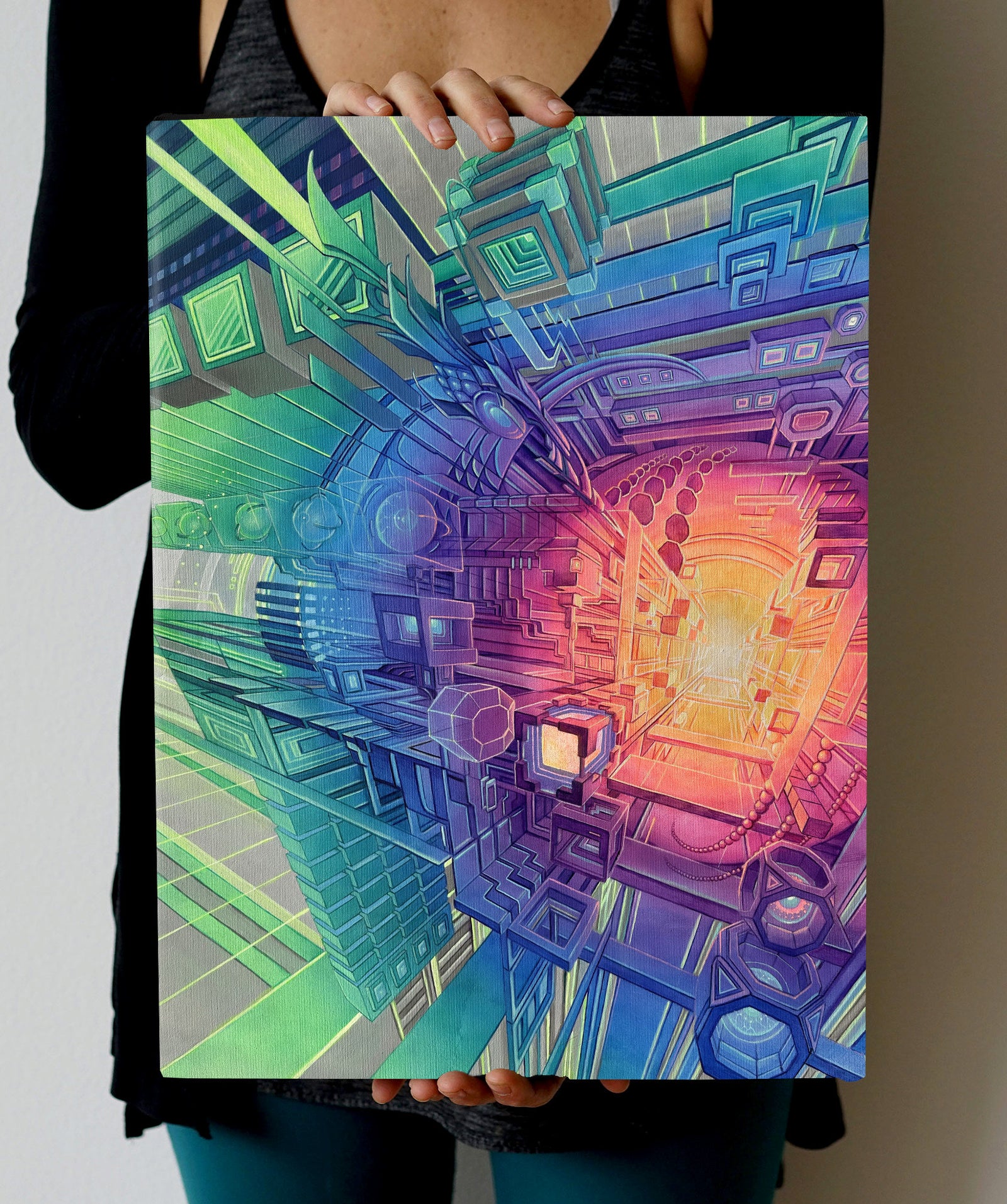 Altered Plane Mini Stretched Canvas by Seth McMahon