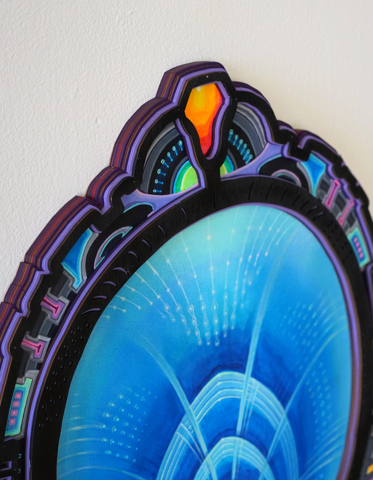 Chromatic Gateway Original Painting + Lasercut Frame by Seth McMahon - 72 HOUR AUCTION