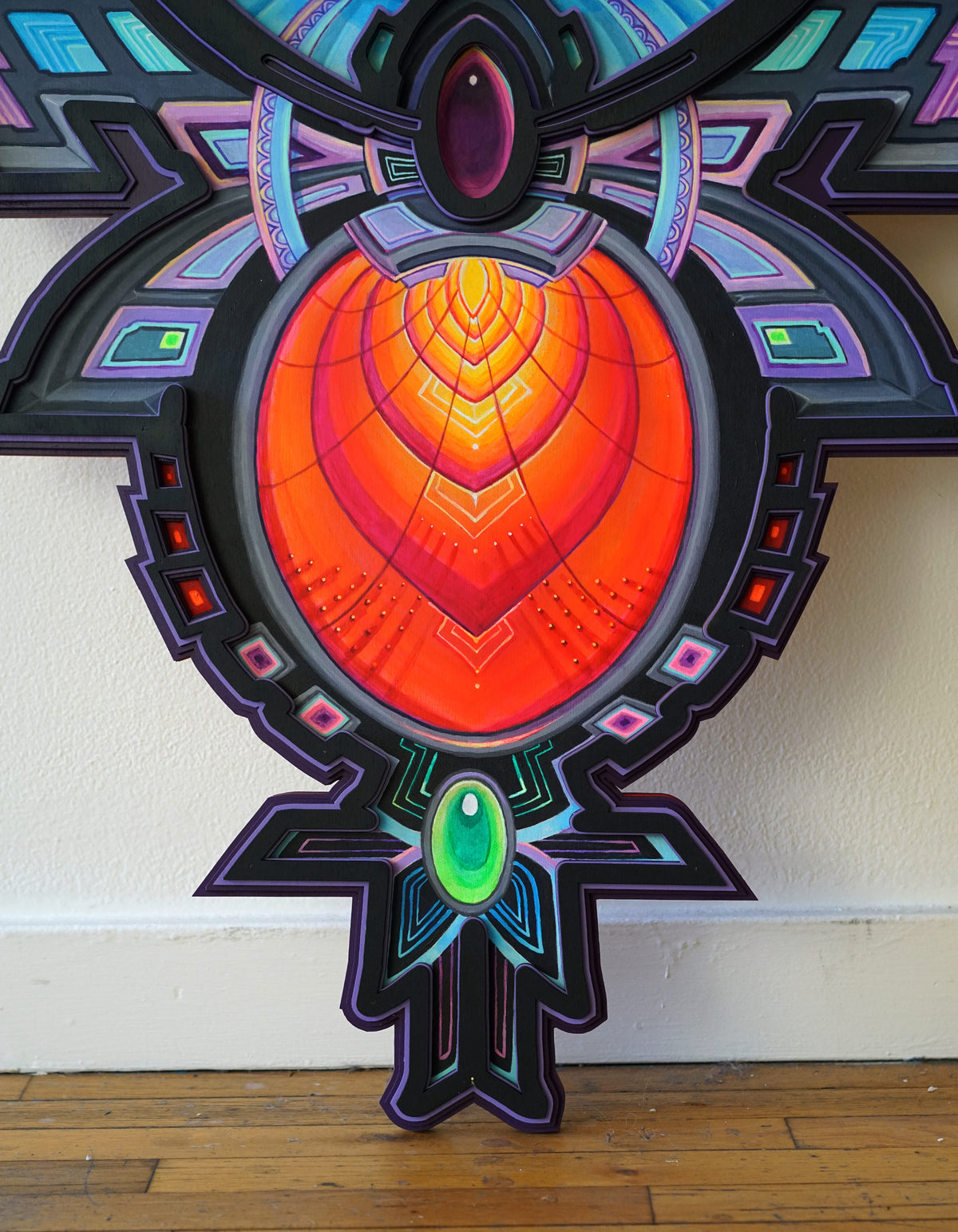 Chromatic Gateway Original Painting + Lasercut Frame by Seth McMahon - 72 HOUR AUCTION