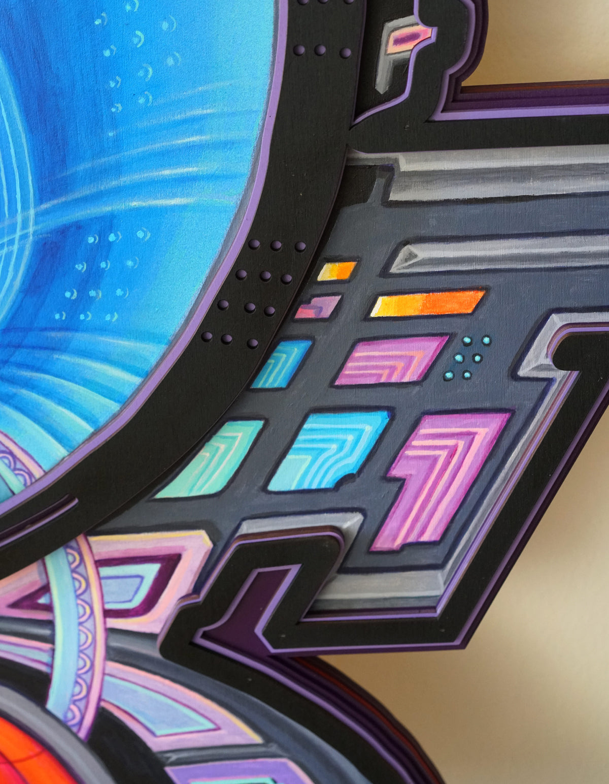 Chromatic Gateway Original Painting + Lasercut Frame by Seth McMahon - 72 HOUR AUCTION