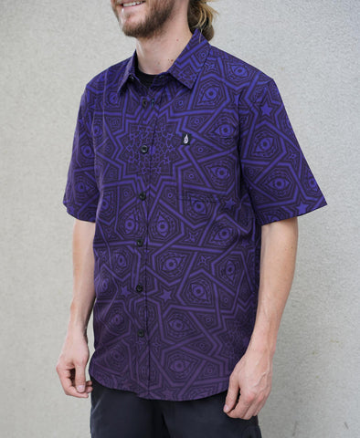 Needle Point Short Sleeve Button Down by Threyda