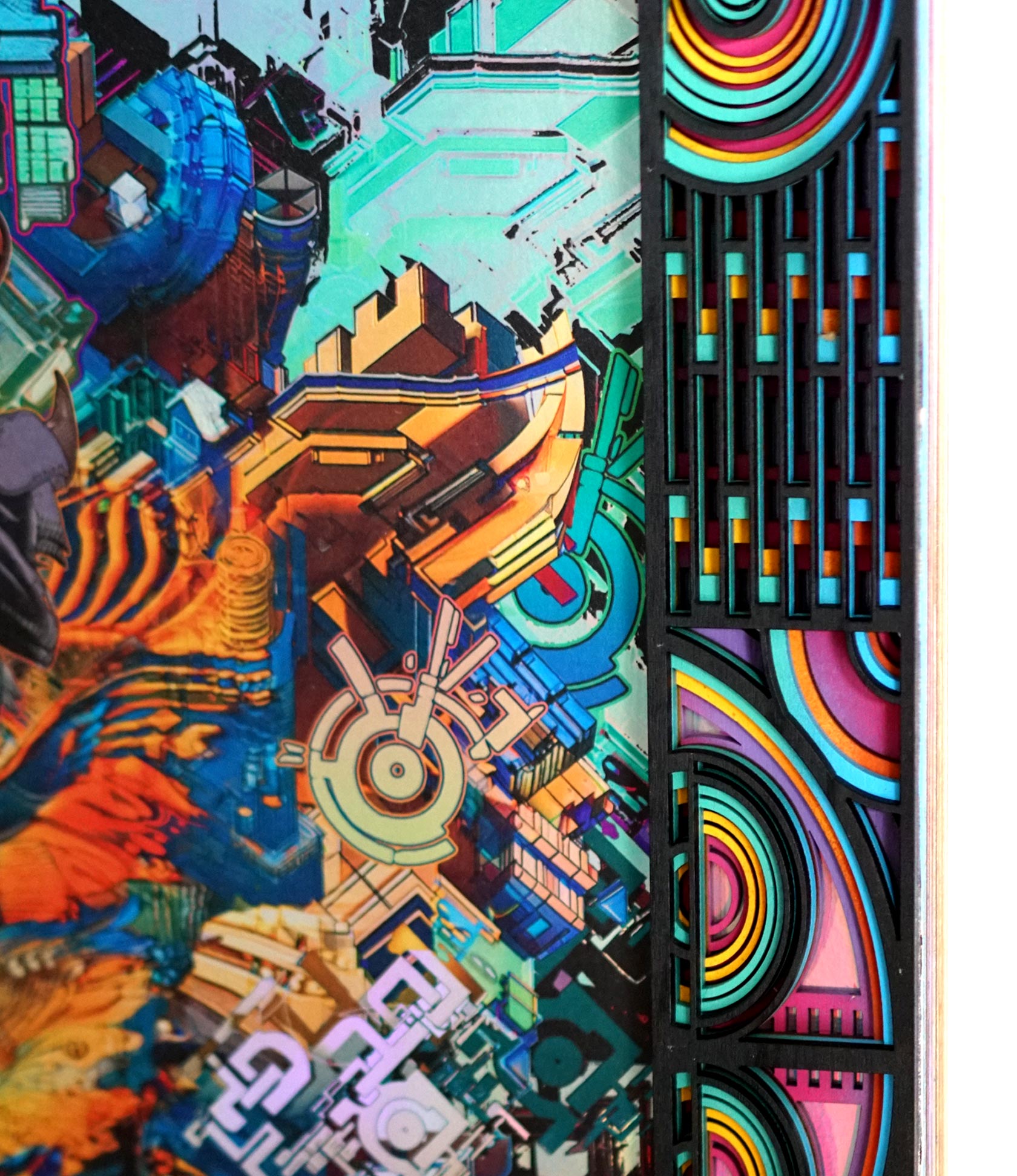 Meta Mask Lasercut Framed Holo Print by Android Jones x Dead Fish Studios