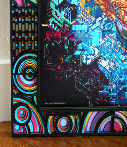 Meta Mask Lasercut Framed Holo Print by Android Jones x Dead Fish Studios