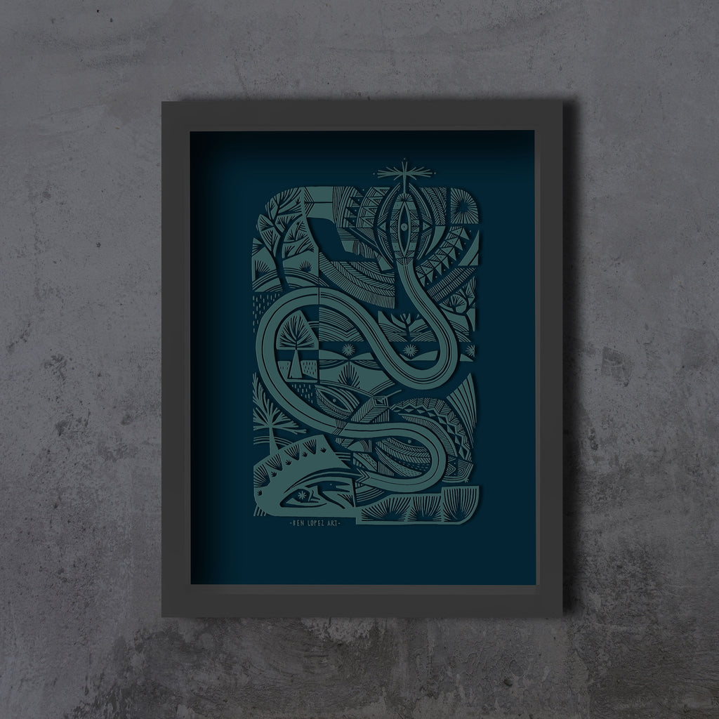 Eden Framed Embossed Print by Ben Lopez - Neptune Edition