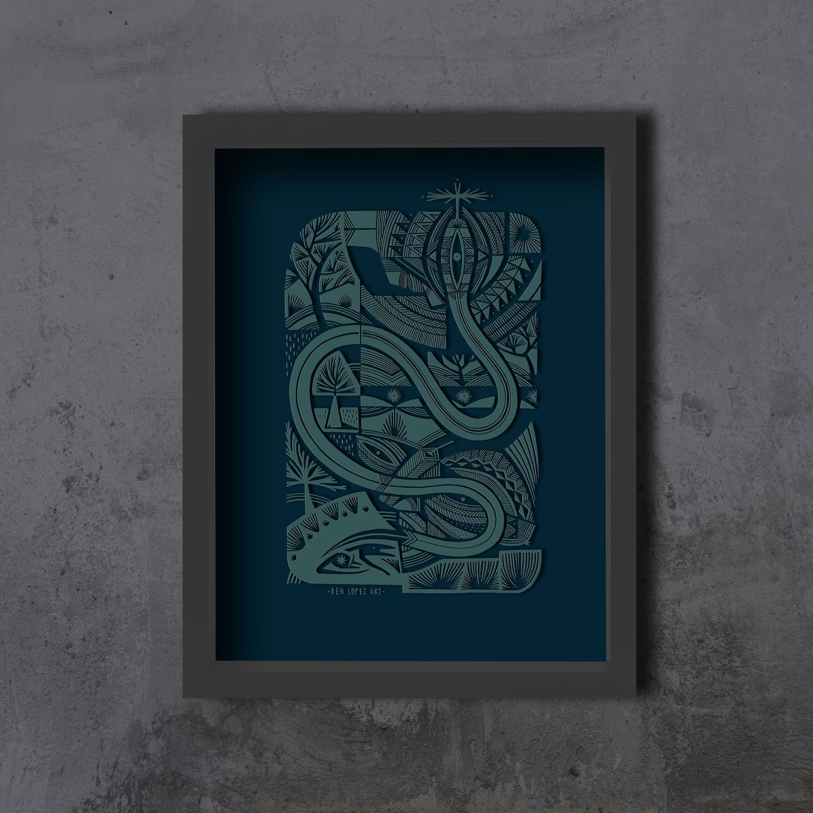 Eden Framed Embossed Print by Ben Lopez - Neptune Edition