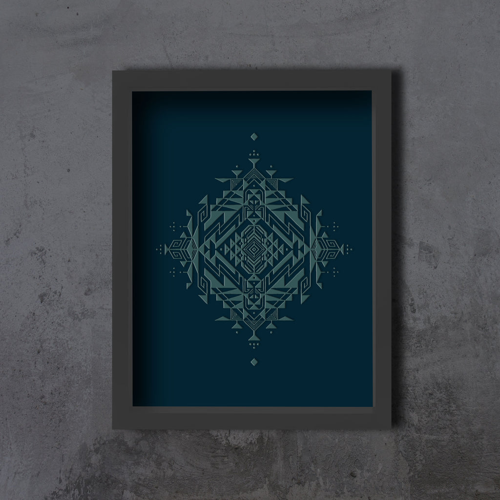 Solar Framed Embossed Print by Ben Lopez - Neptune Edition