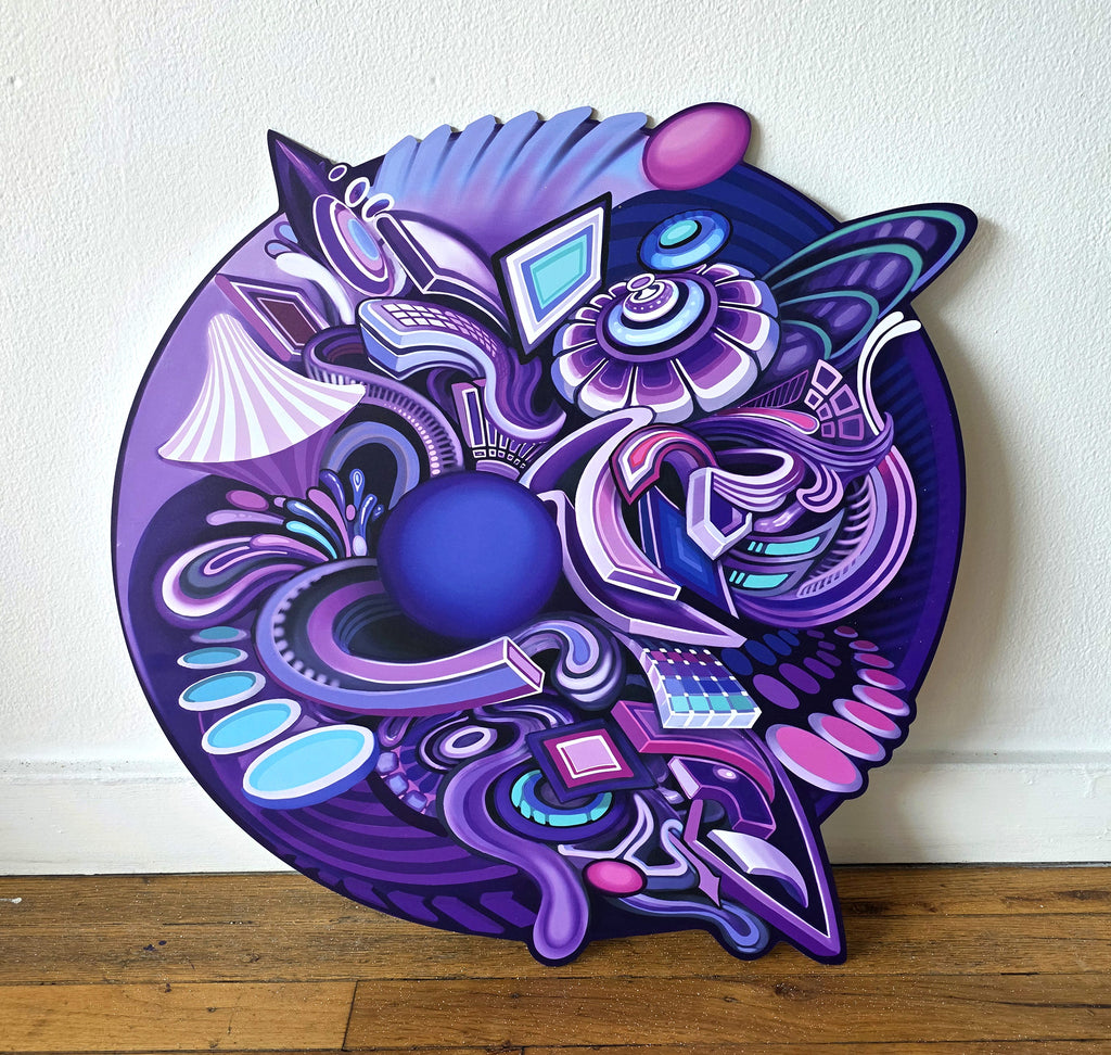 Odyssey Violet Aluminum Diecut Print by Stephen Kruse