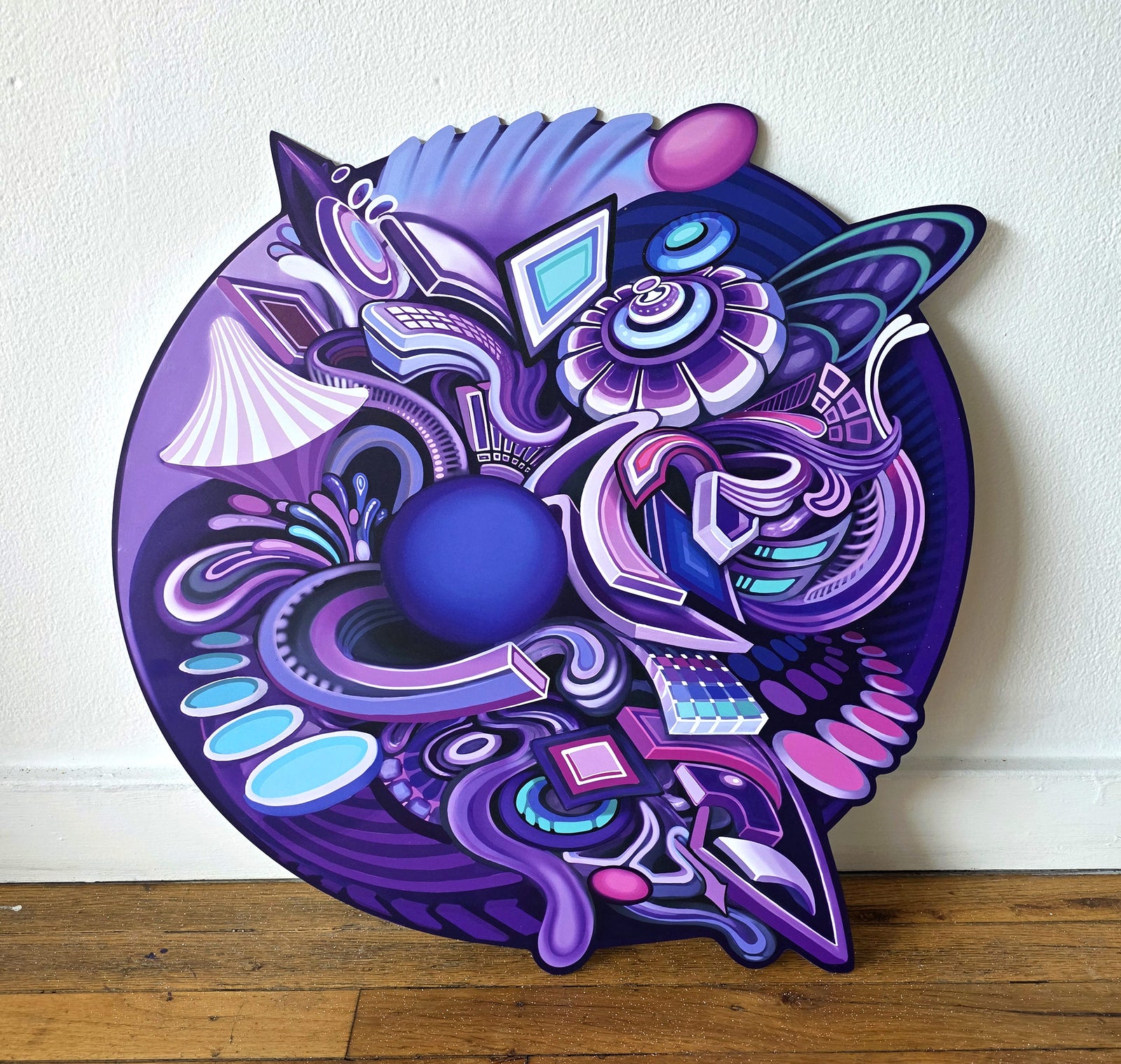 Odyssey Violet Aluminum Diecut Print by Stephen Kruse