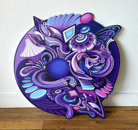 Odyssey Violet Aluminum Diecut Print by Stephen Kruse
