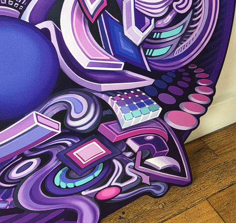 Odyssey Violet Aluminum Diecut Print by Stephen Kruse