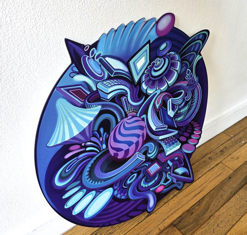 Odyssey Teal Aluminum Diecut Print by Stephen Kruse