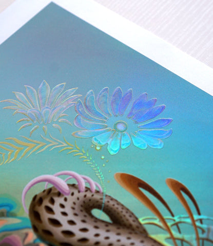 Super Bloom Embossed Holo Print by Blake Foster