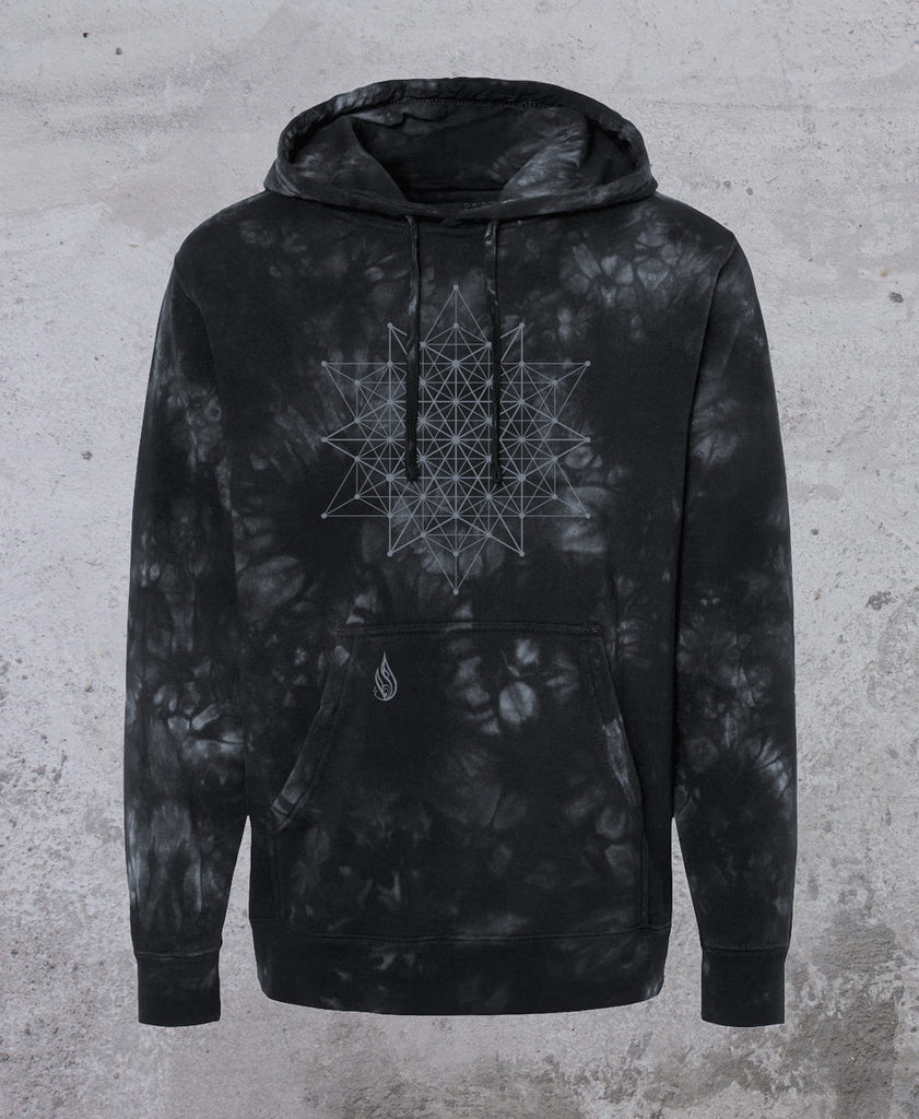 Tetrahedron Mineral Wash Pullover Hoodie by Threyda