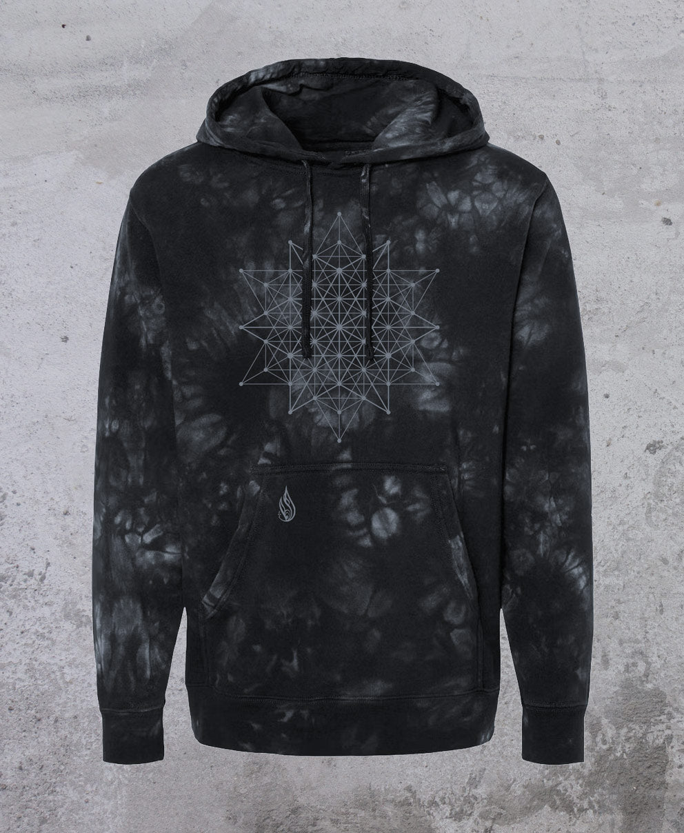 Tetrahedron Mineral Wash Pullover Hoodie by Threyda