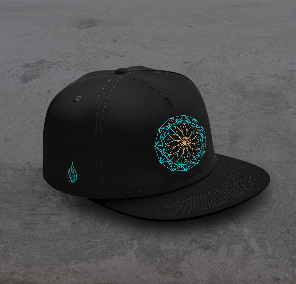 Timewave Flatbrim Snapback Hat by Melanie Farris