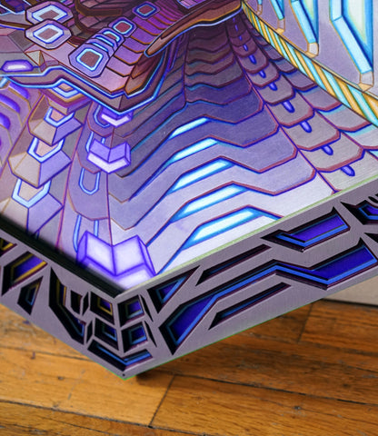 Trichrome Lasercut Framed Print by Jake Amason - Violet Edition