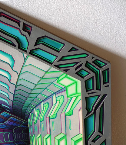 Trichrome Lasercut Framed Print by Jake Amason - Color Edition