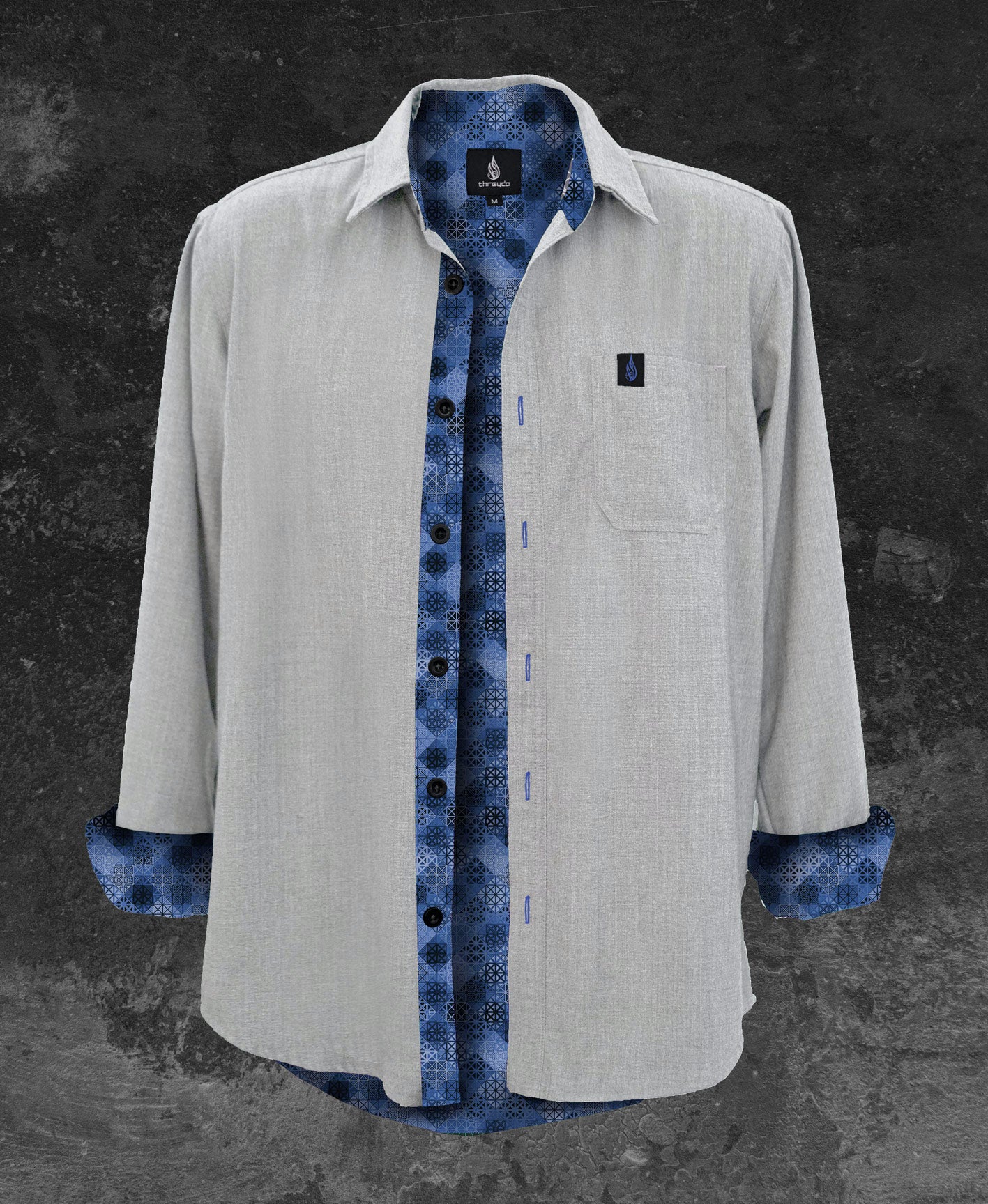 Ultraviolet Lined Button Down Shirt by Threyda - Ships April