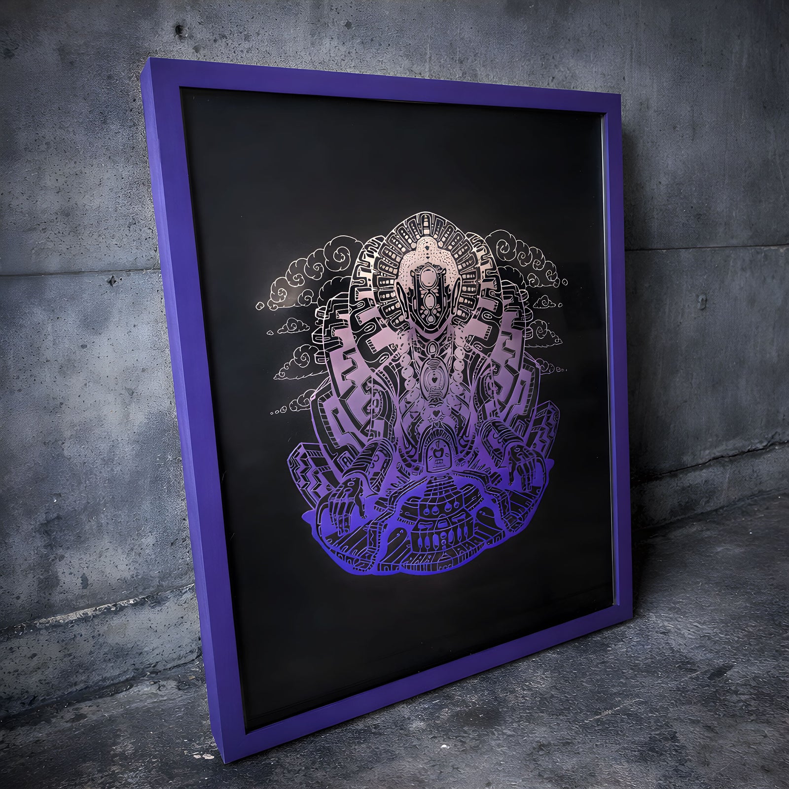 Buddha Framed Embossed Print by Ben Ridgway - Sunset Edition