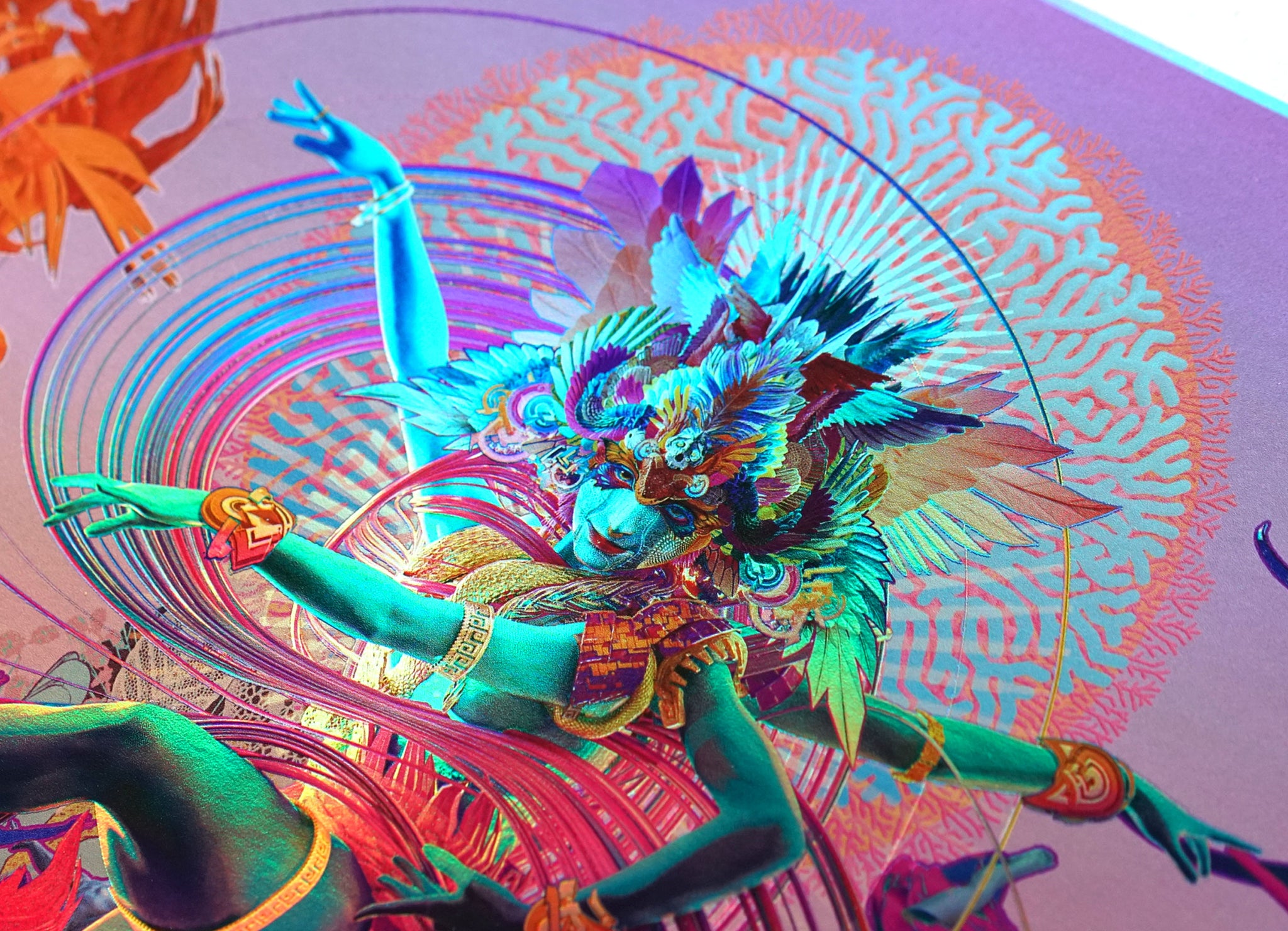 Dancing Dharma Embossed Holo Print by Android Jones